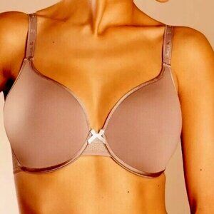 CHANTELLE C Ideal Smooth Space Mousse Bra Seamless U\W Hazelnut 30DD, 30H NWT